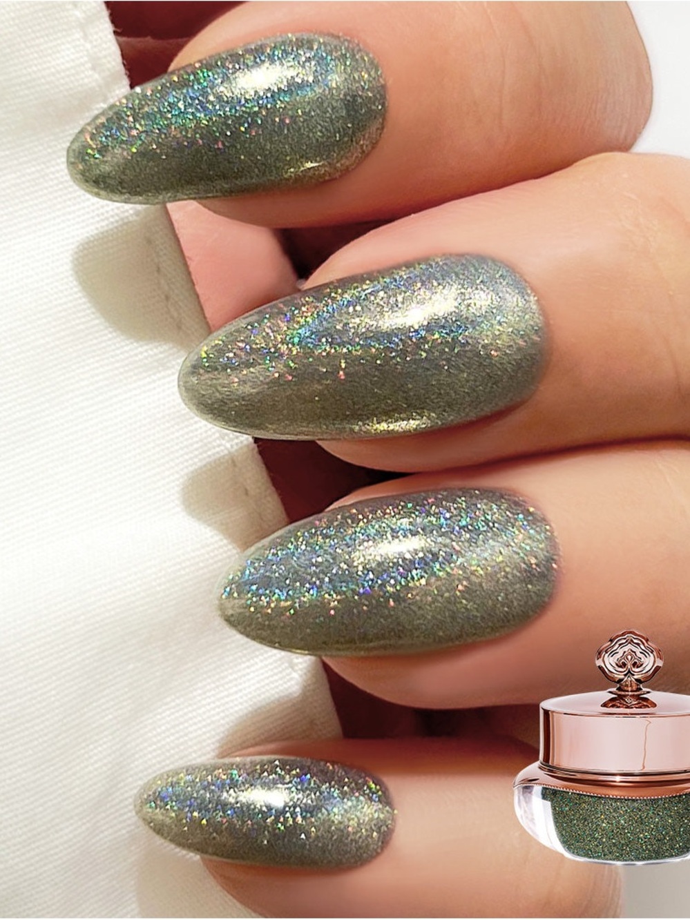Sistaco Mineral Bond Nail Powder in the shade Gossamer Holographic New Sealed